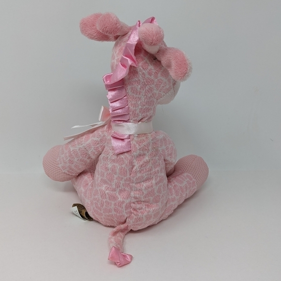 First & Main Baby Giraffe Pink Jingles 9" Waffle Rattle Plush Toy - Picture 2 of 7